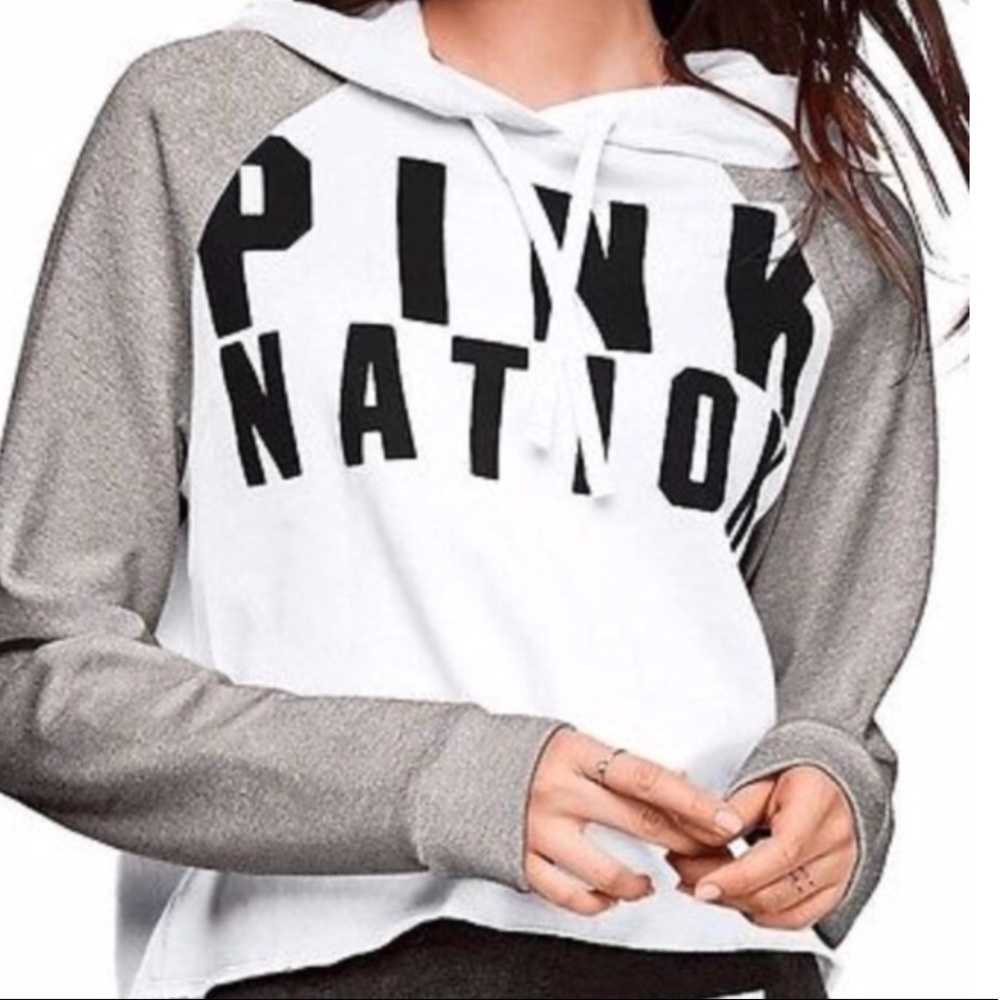 PINK Victoria’s Secret Cropped Hoodie with Raw Hem